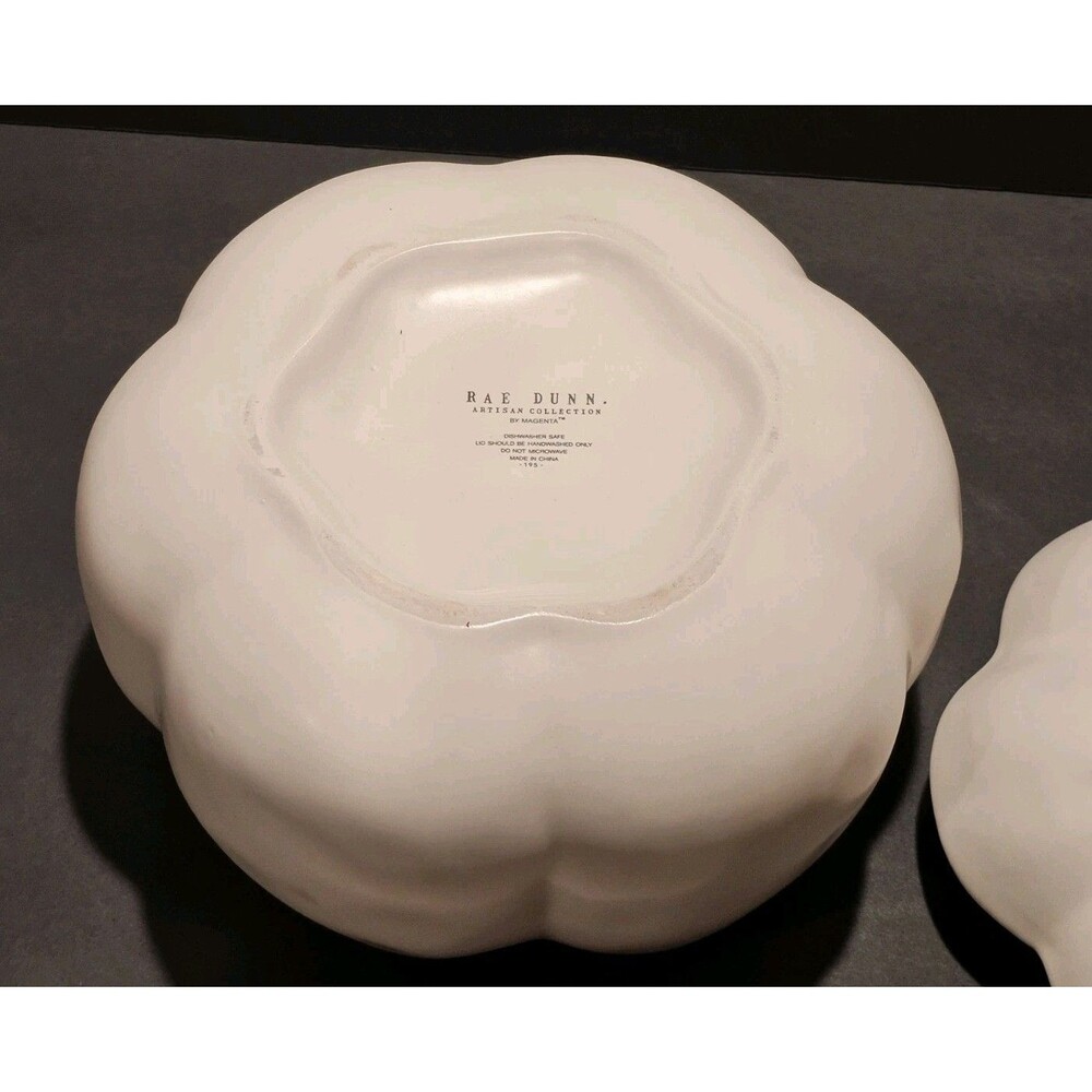 RARE Rae Dunn HARVEST Pumpkin Canister w/ Lid - Artisan Collection Magenta - EUC - Picture 11 of 12